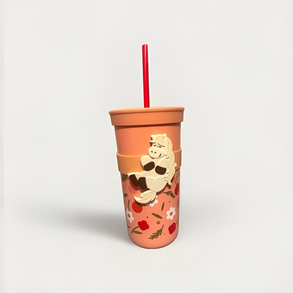 Starbucks 2026 Lunar Year of Horse 20oz Pink Floral Cold Cup Tumbler w/ Straw